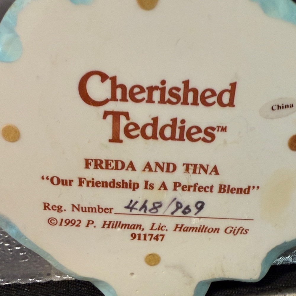Cherished Teddies Freda and Tina adorable Tea Party - Picture 2 of 12